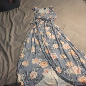 Light blue wrap dress